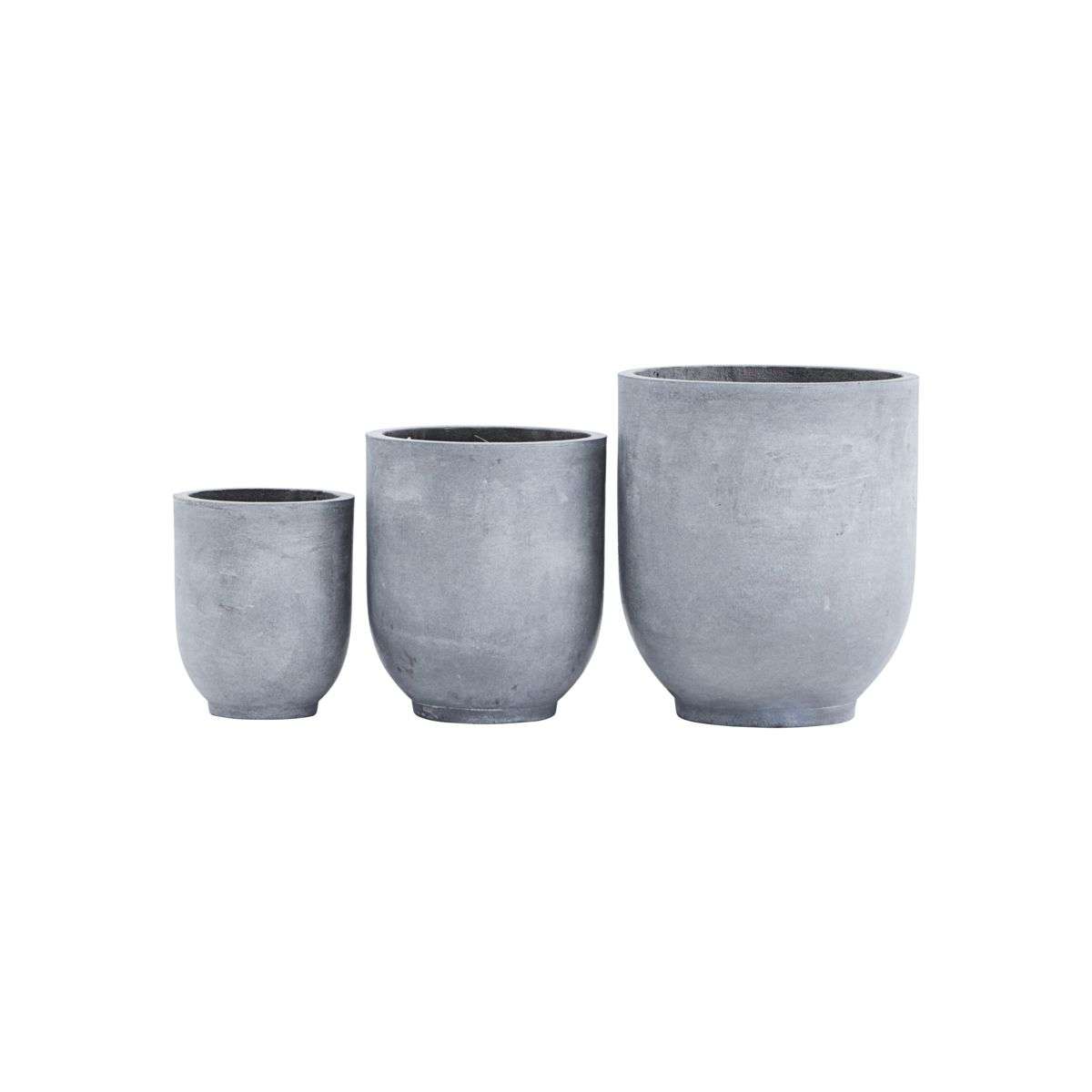 House Doctor - Gard Flowerpot Set of 3 - Grey (LY0101)