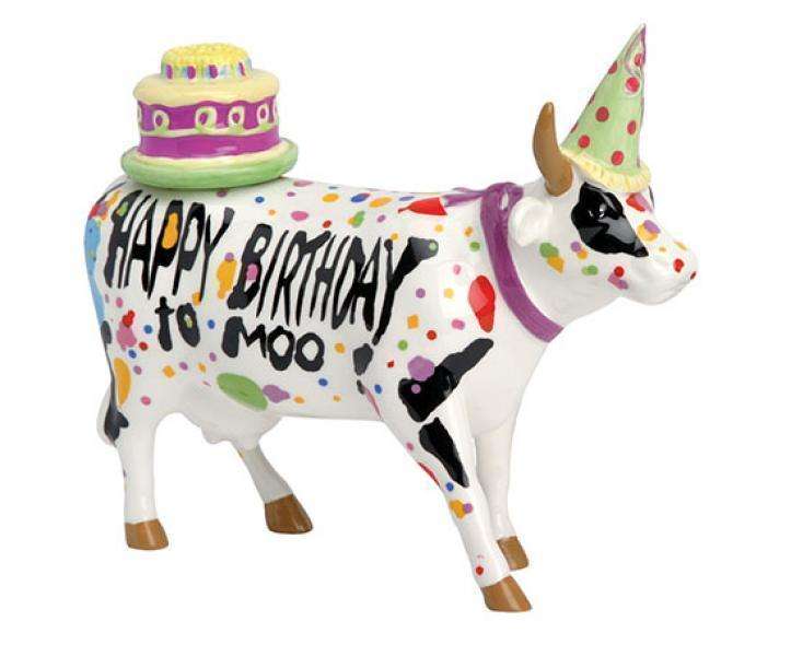 CowParade - Kuhfigur (Happy Birthday to Moo!) - Mittelgroß