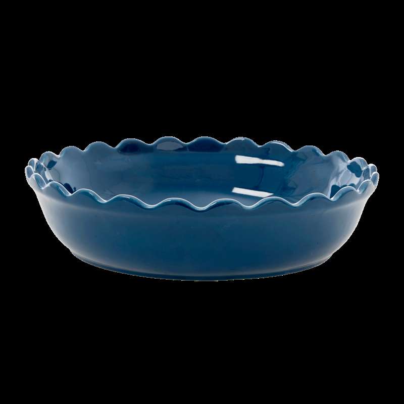 Rice - Stoneware Pie Dish - Dark Blue L