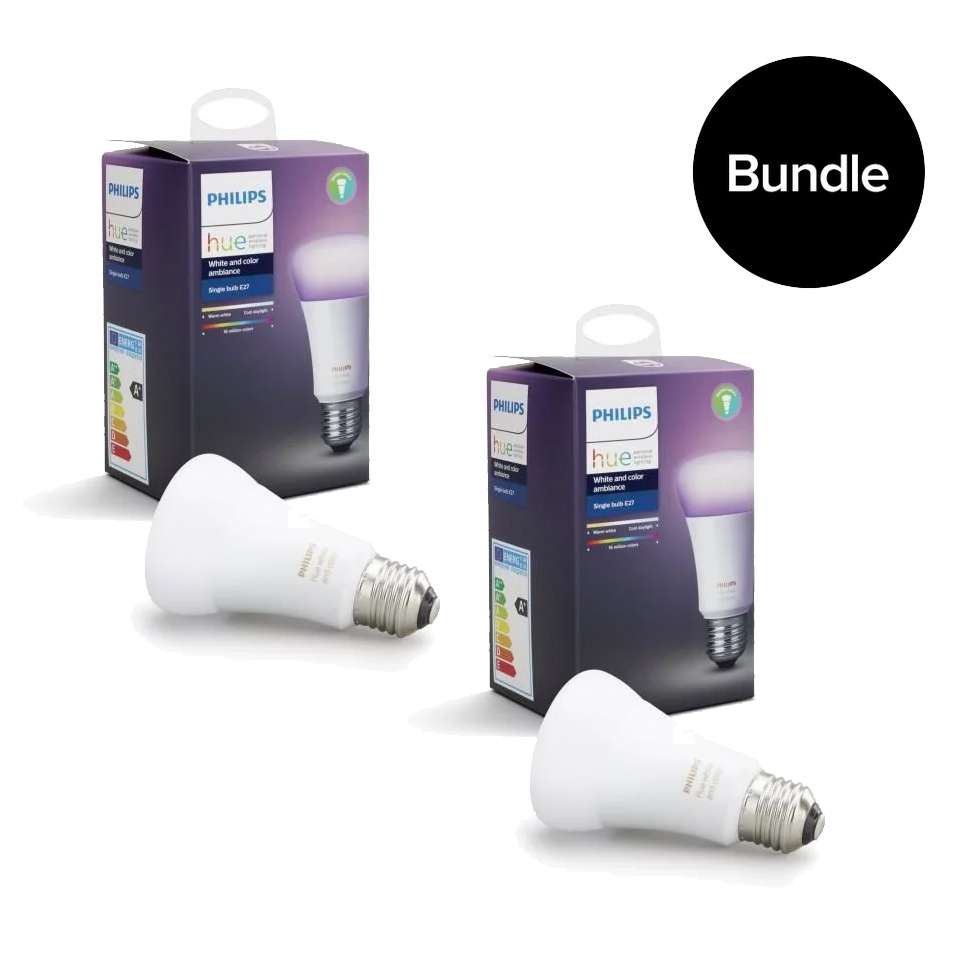 Philips Hue - E27 2x Single bulb -  White & Color Ambiance - Bluetooth - Bundle