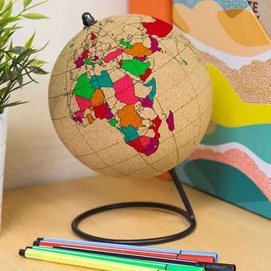 Cork Globe - Color in Globe - 15cm