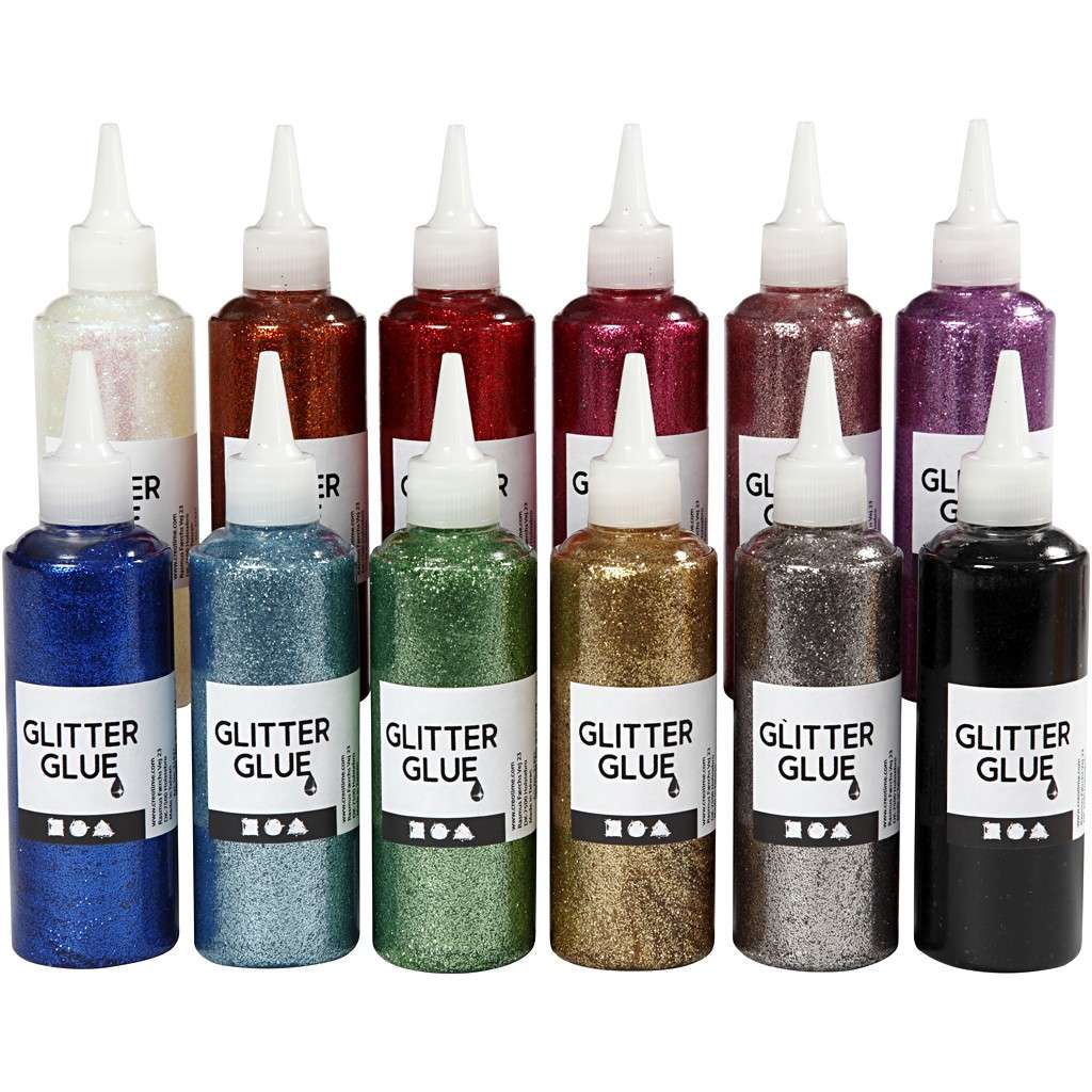 Glitzerkleber - Sortierte Farben - (12 x 118 ml)