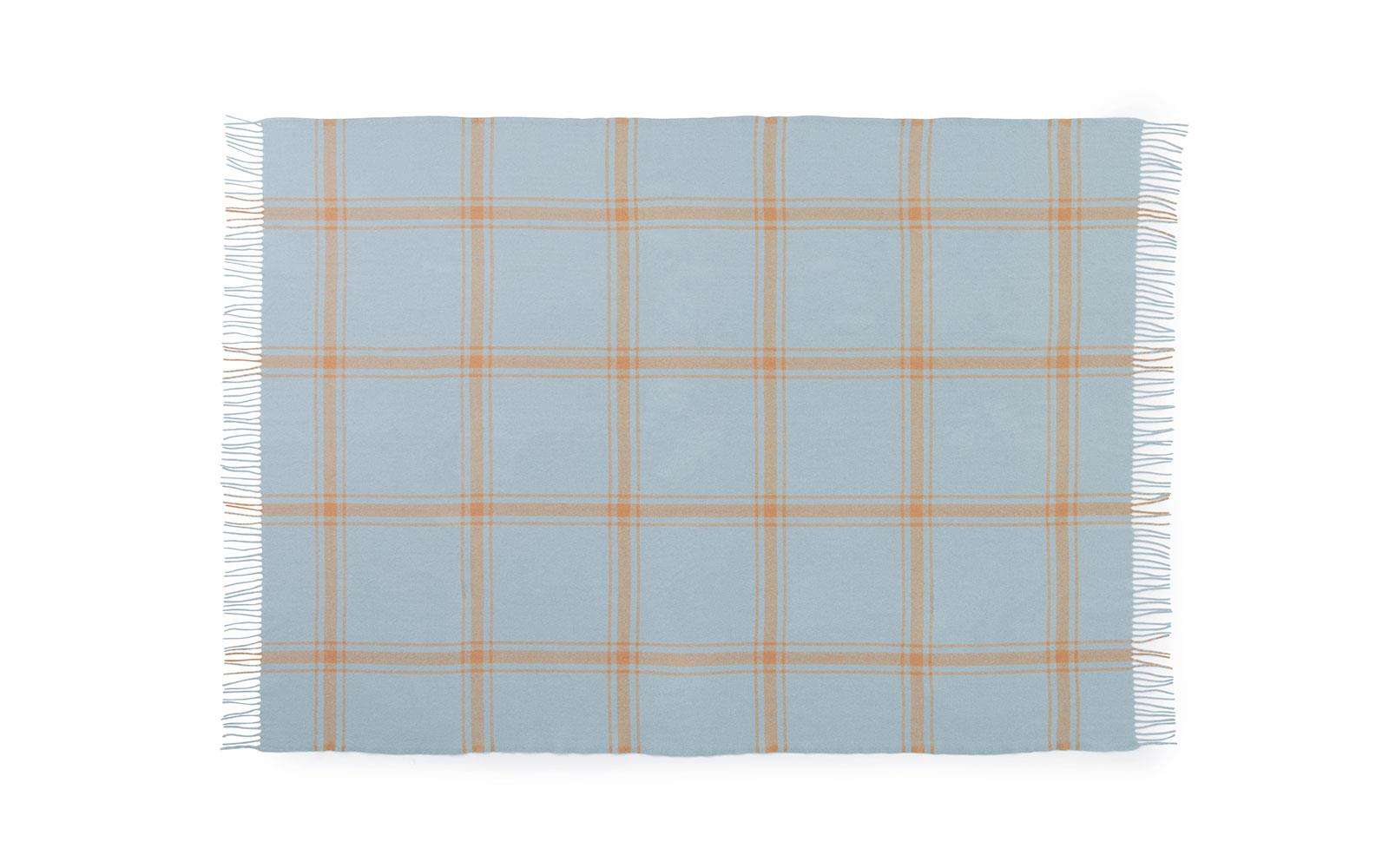 Normann Copenhagen - Papa Plaid 130 x 200 cm - Check Soft Blue/Peach (620510)
