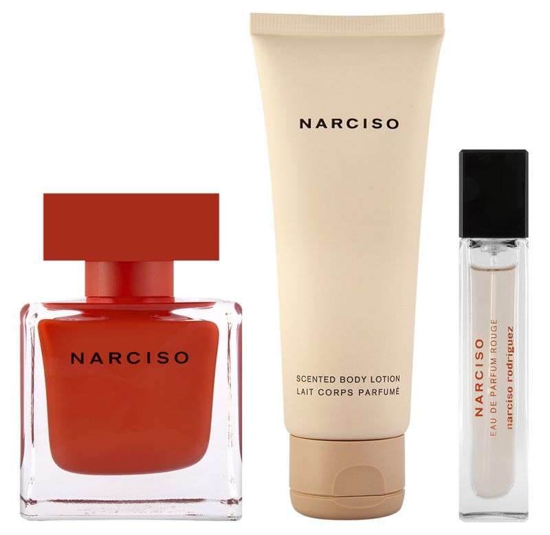 Narciso Rodrigues - Rouge EDP 90 ml + Bodylotion 75 ml + EDP 10 ml - Giftset