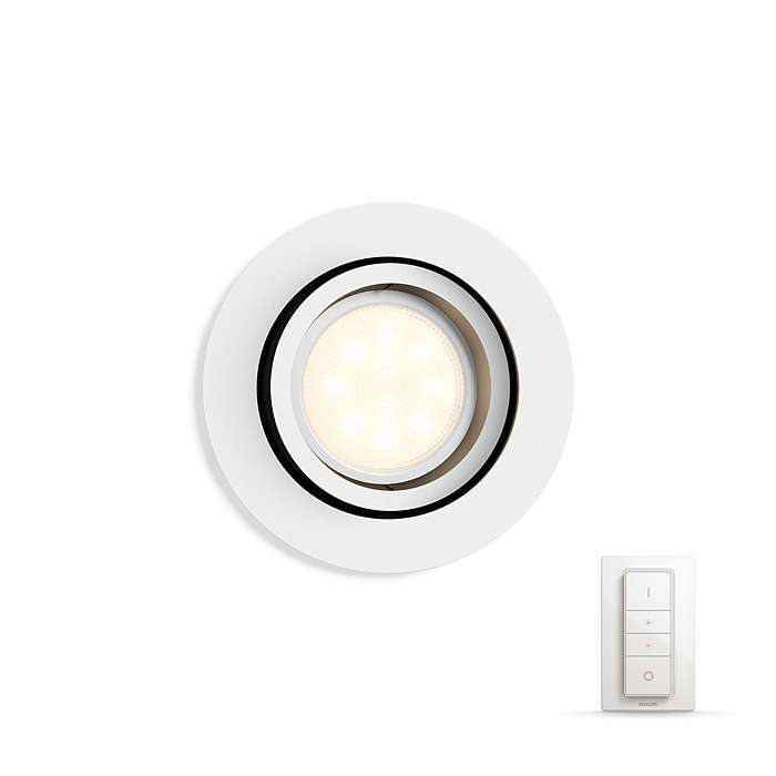 Philips Hue - Milliskin Recessed Spot Light Remote Included White - White Ambiance