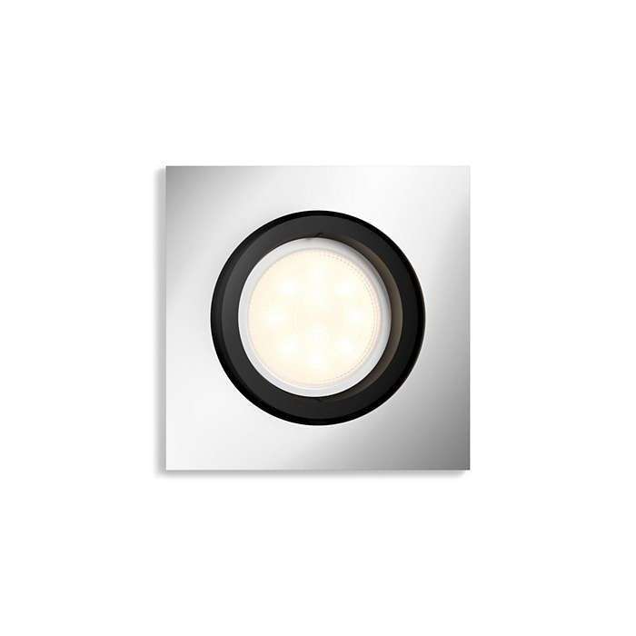 Philips Hue - Milliskin Recessed Square Spot Light Remote Not Included Alu - White Ambiance