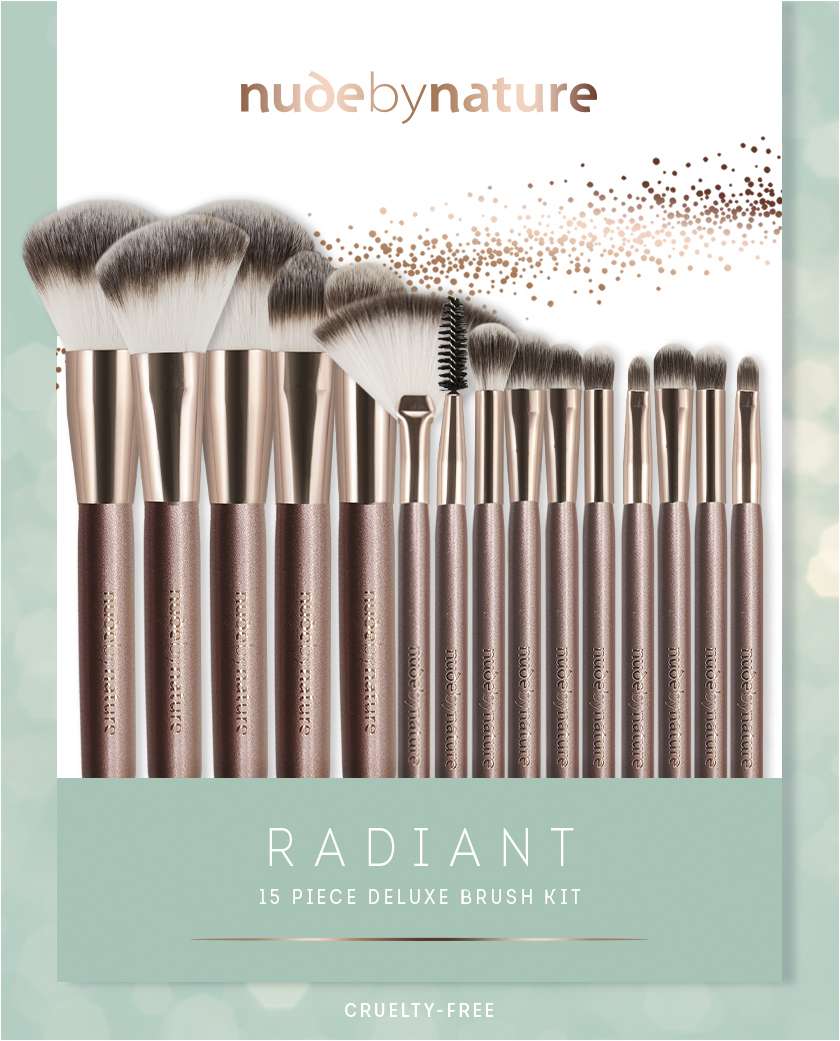 Nude by Nature - 15 Piece Radiant Rose Gold Brush Set