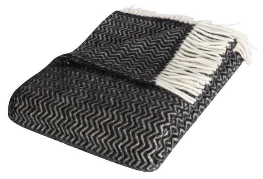 ARCTIC - Wool Blanket Zig-Zag - Black/White 130x200 cm (59z106)