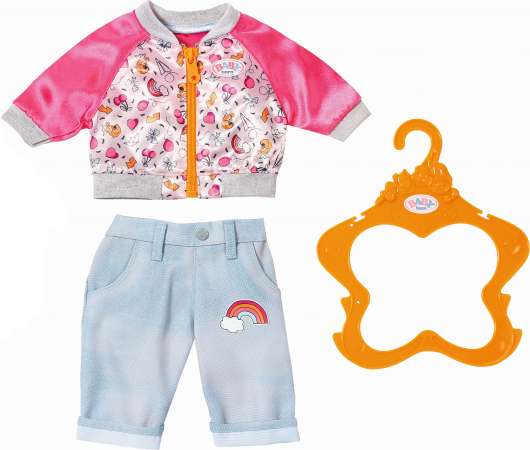 Baby Born - Casual Clothing Set - Jeans & Jacket - Pink