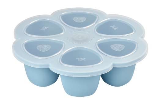 Béaba - Silicone Multiportions 6*150 ml - Light Blue