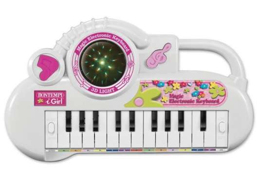 Bontempi - Keyboard 22 keys white/pink, 31 cm (122271)