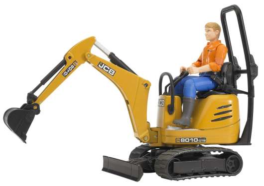 Bruder - JCB Micro Excavator 8010 CTS and Construction Worker(62002)